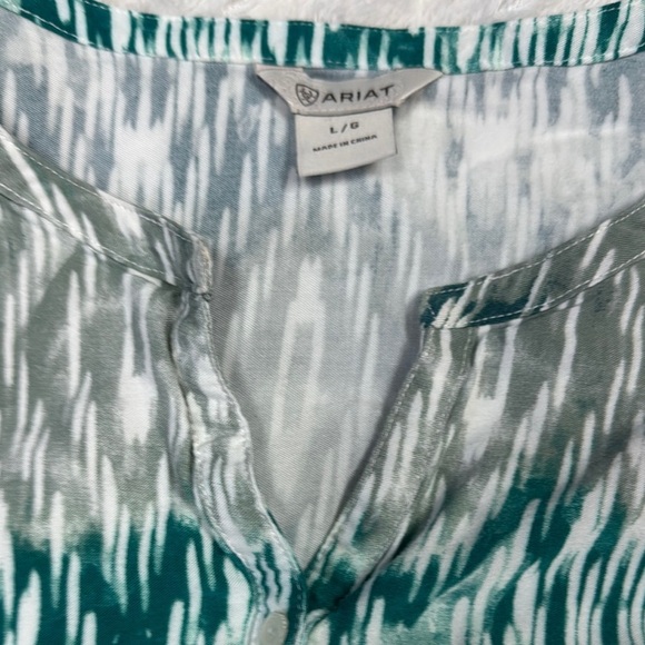 Ariat Teal and Gray Patterned western boho dress - Picture 5 of 6